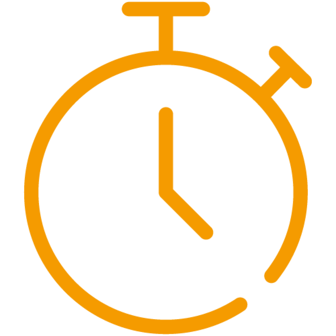 Uhr Zeitstopper Flexibler Tarif Icon Orange